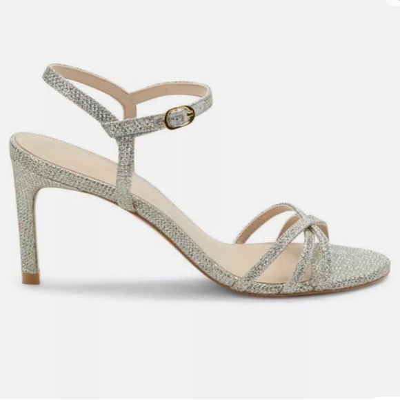 Stuart Weitzman Silver Lame’ Starla Heels - Picture 1 of 11